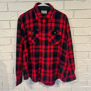 Vintage Richman Brothers Red Plaid Flannel Shirt Mens L